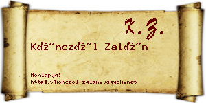 Könczöl Zalán névjegykártya